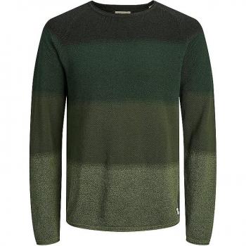 Jersey de hombre gris con cuello caja Jack & Jones, clásico y cómodo, color verde oscuro degradado