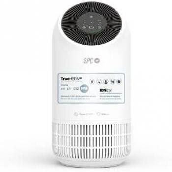 SPC ESPIRARE ION – Purificador de aire inteligente Wi-Fi para estancias pequeñas de hasta 32m2, 4 fases de filtrado, filtro True HEPA 13, ionizador, supersilencioso, compatible con asistentes de voz