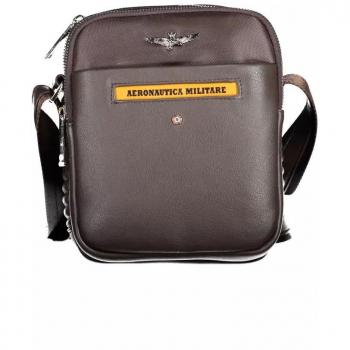 Aeronautica Militare Elegant Brown Shoulder Bag with Contrasting Details