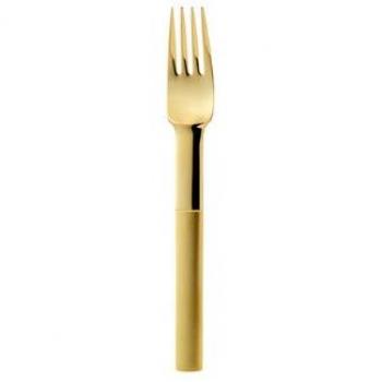 Gense Gunnar Cyrene Nobel tenedor de postre, chapado en oro, 166 mm