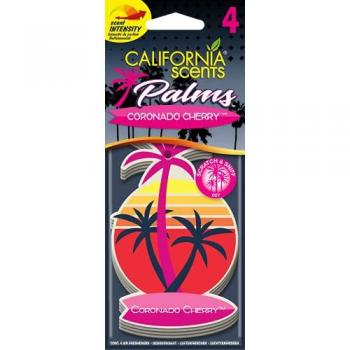 Ambientador de Coche California Scents Shasta Strawberry - Pack de 4 Palmeras Aromáticas a Fresa