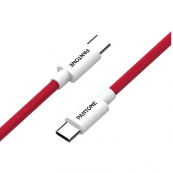 Cable USB-C a USB-C Pantone Rojo, 1.5 Metros, Modelo PT-CTC002-5R1