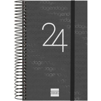 Finocam - Agenda 2024 en Catalán Espiral Year E5 Negro, Enero-Diciembre (12 meses), 117x181mm, 1 Día por Página