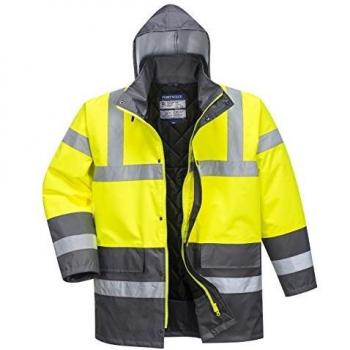 Chaqueta de Tráfico Hi Vis Bicolor Amarillo/Gris 2XL con Tejido Impermeable y Reflectante
