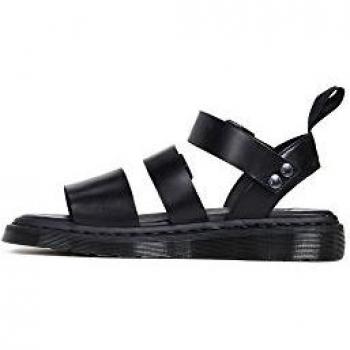 Dr. Martens Gryphon Brando Leather Sandals with Ankle Strap, Black, Size 37