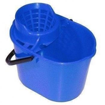 Profesional Plástico Resistente Cesto & Sobresaliente Escurridor 12ltr Tamaño AZUL