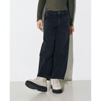 Only Kids Kogcomet Wide Leg Flare Jeans in Washed Black