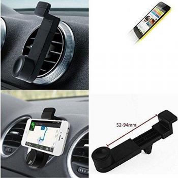 Titular Smartphone para el coche para Wiko Birdy 4G. Parrilla del coche montaje del sostenedor del coche para el teléfono inteligente. De aplicación universal. Negro. Fácil de instalar, sujeción segura. Utilizar el teléfono como un dispositivo de nav