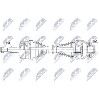 Árbol de transmisión NTY NPW-VW-139 - Compatible con VW, alta resistencia y durabilidad