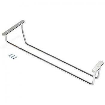 Soporte para copas Supra de 1 línea, longitud 340 mm, acero cromado brillante - Emuca