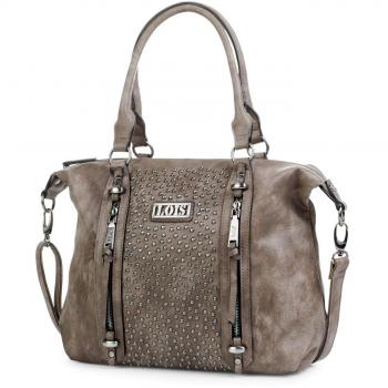 Lois - 94647 Bolso de Mujer con Doble asa y Cremallera. Bandolera Ajustable. Forro Estampado y Bolsillo Interior. con Llavero. Piel sintética Polipiel, Color Marron