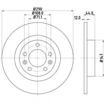 Disco de freno HELLA 8DD 355 117-991 revestido, diámetro 290mm, grosor 12mm, para PEUGEOT