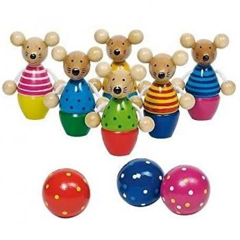 Goki acción y reflejosJuegos de habilidadGOKIVeloz Juego de Bolos ratoncitos, Multicolor
