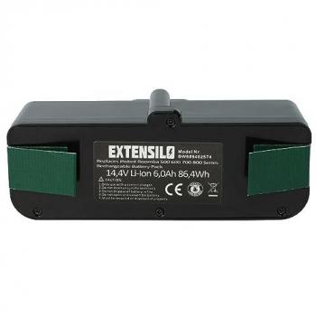 Batería reemplazo Extensilo para iRobot 2130LI, 1800LI, 4502233, 4376392, 4462425, 4374392 para aspiradora (6000 mAh,