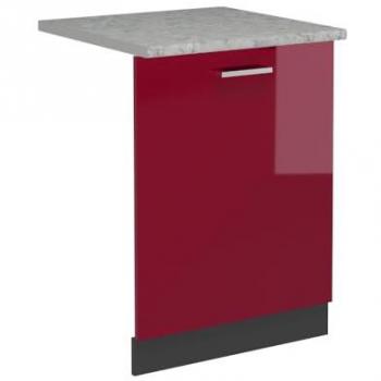 Panel Frontal para Lavavajillas R-Line, Rojo Burdeos Alto Brillo, 60 cm, con Acabado de Mármol