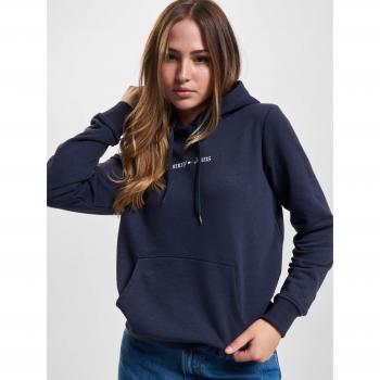 Tommy Hilfiger Chic Blue Hooded Sweatshirt with Signature Print - XS