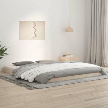 Estructura de cama madera maciza de pino 180x200 cm color Marrón sin colchón
