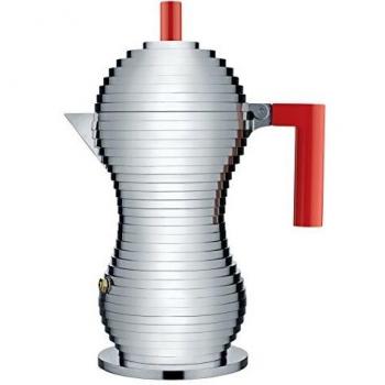 Alessi Pulcina MDL02/6 R Cafetera de Diseño en Fundición, Aluminio y PA, Rojo, 6 tazas