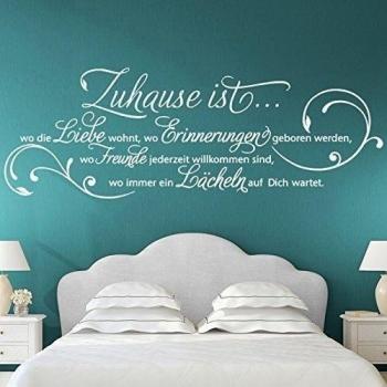 Grandora W5110 Adhesivo de pared Cita En casa ist wo la Amor vive - Negro,
