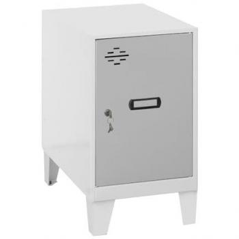 Taquilla Metálica Pequeña SimonRack 575x300x500 mm, con Llave, Blanco/Gris