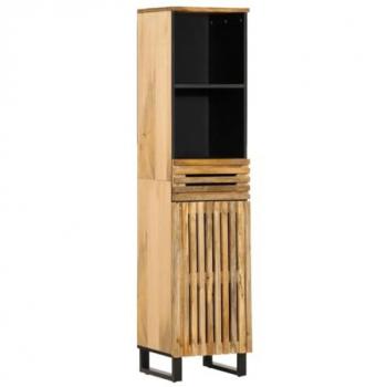 Aparador de Madera Maciza de Mango Rugosa 38x34x160 cm - Mueble de Almacenaje y Buffet