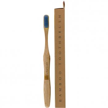 Dr Botanicals Bamboo Toothbrush Blue - Eco-friendly bamboo toothbrush, soft bristles, biodegradable handle, sustainable packaging, blue color design