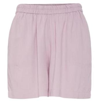 Shorts de mujer Pieces Pia en mezcla de viscosa y lino, color rosa, talla M