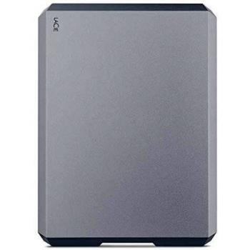 LaCie Mobile Drive, 2TB, External Hard Drive, Space Grey, USB-C, 2 year Rescue Services