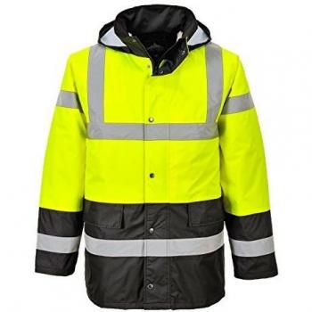 Parka Bicolor de Alta Visibilidad Impermeable Portwest S466 Amarillo/Negro L