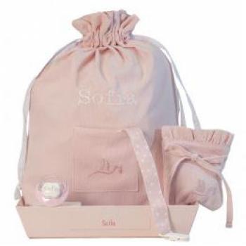 Canastilla personalizada Bebé de París - Rosa