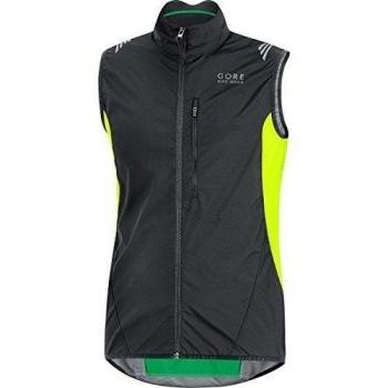 Gore Bike Wear Element Windstopper Active Shell - Chaleco para hombre, color negro / amarillo, talla M