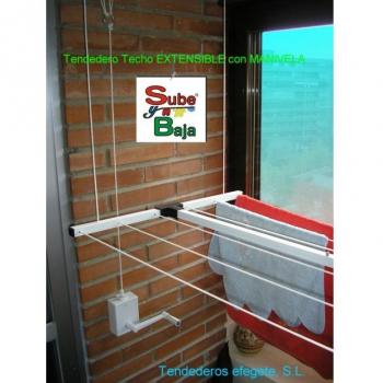Tendederos Efegete Tenmvext - Tendedero techo manivela 110-170cm ext ac bl sube-baja efege