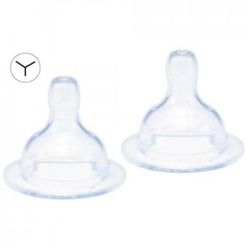 Tetina de Silicona Bebé Due Medic - Flujo Lento, 0m+, Pack de 2 Unidades