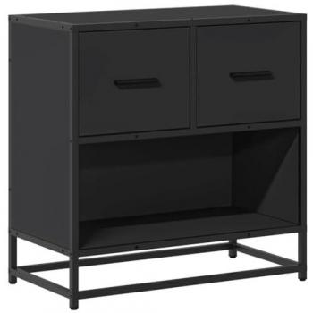 Mesilla de noche negra 60x31x60 cm madera aglomerada y metal