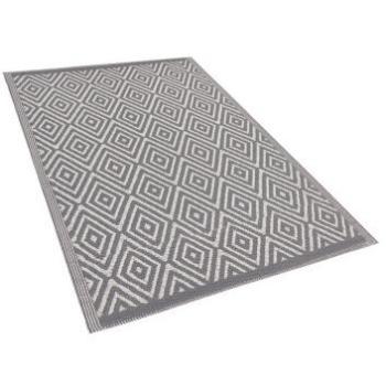 Alfombra para Exterior Sikar Gris 120 x 180 cm Material Sintético Patrón Geométrico Reciclado