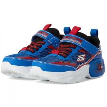 Zapatillas Skechers Creature-Crawlers para Niños, Color Azul/Rojo, Talla 34, Con Cierre de Velcro y Diseño de Araña