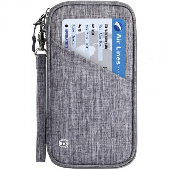 Vemingo Cartera para Pasaporte, Cartera Pasaporte para Viaje,Cartera Pasaporte para Familia con RFID 4 Pasaportes,13 Tarjetas de Crédito, Carnet de Identidad, Billetes de Avión 25 * 14