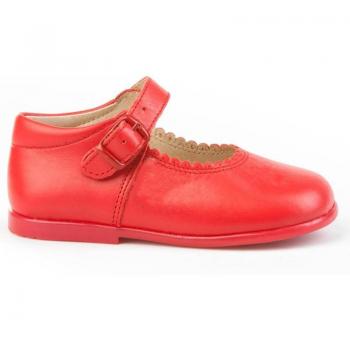Zapatos de Niña Angelitos Merceditas Fabricadas en Piel 500 Rojo
