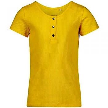 NAME IT Nkfflouri SS Slim Top Noos Arriba, Aspen Gold, 122-128 para Niñas