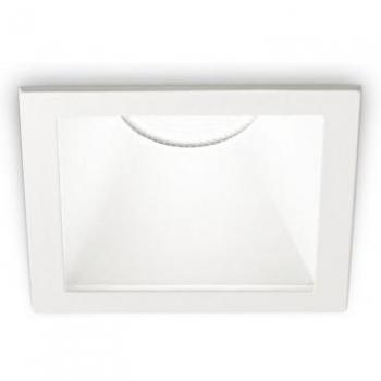 Foco empotrable cuadrado Game Metal, aluminio, 1 bombilla, 12cm, Ideal Lux, downlight empotrable blanco, 8.4cm, 2700K