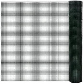 vidaXL Red de Alambre Cuadrada de 1x10 m Cubierta de PVC y Malla Galvanizada Tamaño 25 x 25 mm