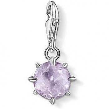Colgante Charm Piedra Natal de Junio en Plata con Amatista
