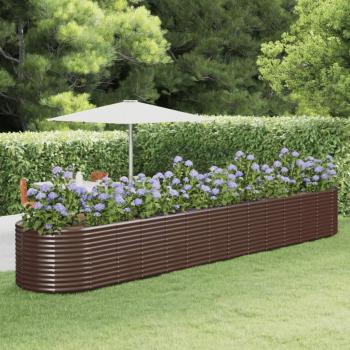 Cama de jardín acero pintado polvo 554x100x68cm marrón