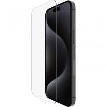 Belkin ScreenForce UltraGlass 2 iPhone 15 Pro Max Protector de Pantalla con Revestimiento, Antiarañazos, Dureza 9H, Bandeja de Alineación Fácil, Sin Burbujas,