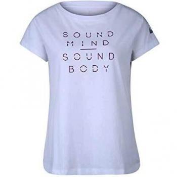 Asics Smsb Graphic tee Camiseta, Mujer, Brilliant White, L