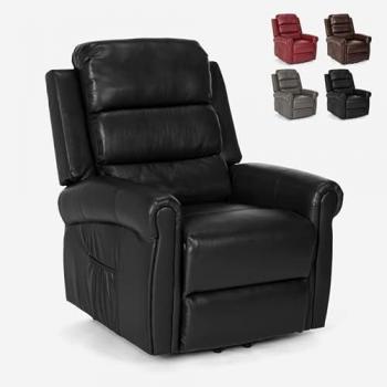 Sillón de masaje relajante eléctrico elevador calefactor con ruedas Isabel - Negro