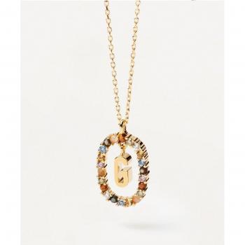 Collar PDPAOLA - G de plata de ley 925 chapada en oro de 18k con piedras