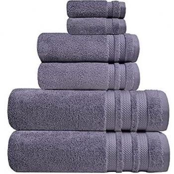 TRIDENT Juego Toallas - Luxury Hotel Collection - Toallas Grandes, 100% algodón, 625 gsm, 6 Pieza Juego Toallas - 2 Toallas de baño, 2 Toallas de Mano, 2 paño de Lavado, Lujoso