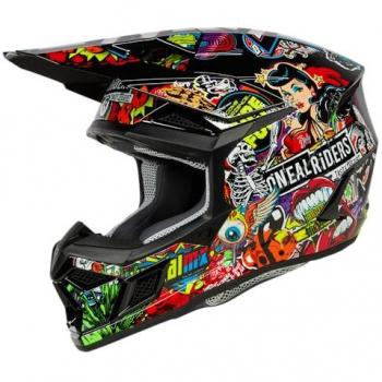 Casco Off-road O'Neal 3SRS Crank Multicolor Adulto, Carcasa ABS, Norma de Seguridad ECE 22.06, Aberturas de ventilación para una refrigeración óptima, Talla XS