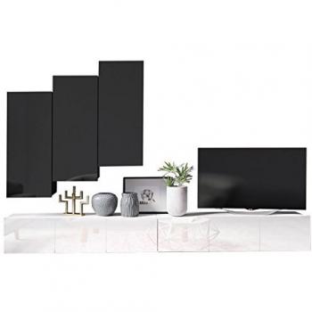 Conjunto de salón Providence B129, muebles de aglomerado laminado, con mesa de TV y partes separadas, 300 x 43 cm